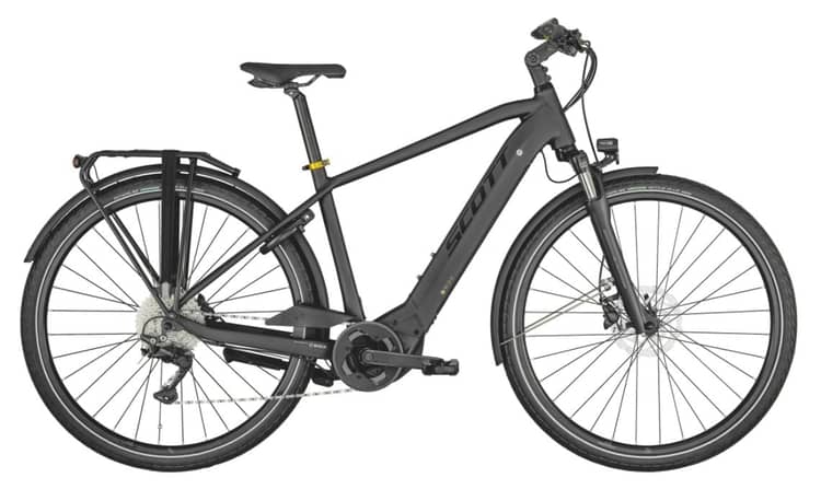 Scott Sub Sport 20 Fahrrad in Grau, Scheibenbremsen, Gepäckträger, Dynamolicht, Reflektoren.